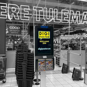 Digiposteri reklaamekraan COOP Tallinna kaupluses